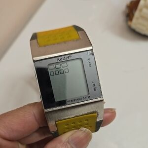 Silver and Yellow Audel Divers Watch